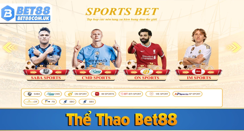 Thể thao bet88 3 Các sảnh thể thao có mặt tại Bet88